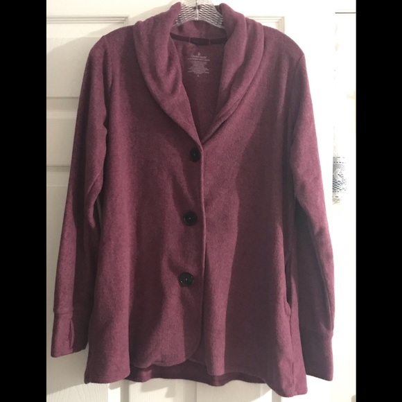 Cuddl Duds fleecewear stretch button blazer/cardi - Picture 2 of 16